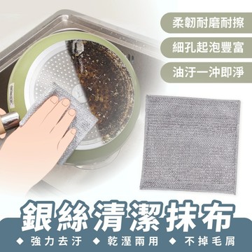 Xilla 銀絲清潔抹布 鋼絲抹布 清潔抹布 廚房抺布 廚房洗碗布 鋼絲洗碗布 乾濕兩用抹布 擦拭布 擦碗布 洗碗布