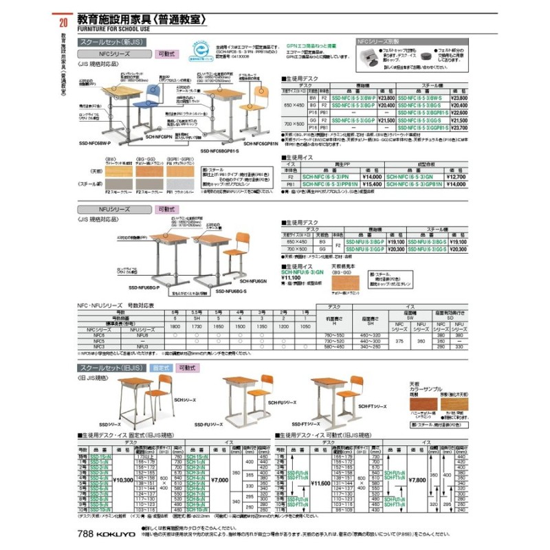 コクヨ品番 SSD-1F2N 教育用 旧1号固定式生徒用デスク | LINEショッピング