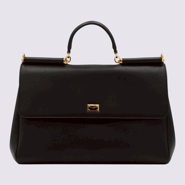 Dolce & Gabbana Black Leather Top Handle Bag