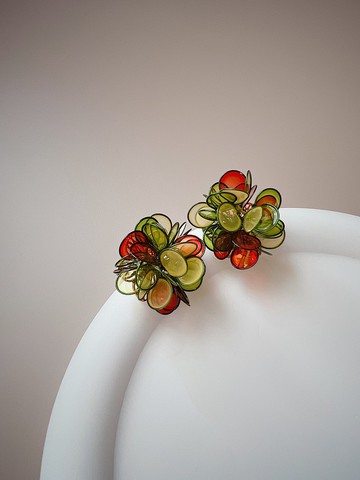 叮叮噹 貼耳樹脂耳環