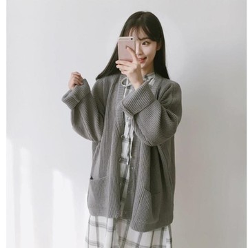 [巴黎精品] 針織外套長袖毛衣-溫柔學院風寬鬆百搭女外套6色m1ab12