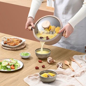 【Taste Plus】喬遷禮-新居落成 心想事成 陶土內外不沾鍋 湯鍋22cm(悅味元麥)