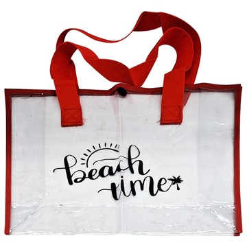 COMET 科美特 大容量透明防水袋 手提包 PVC材質  紅色  1個