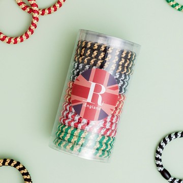 英國 彈力髮圈髮束15入 彈性強 不傷髮 -聖誕節 加贈十入髮圈