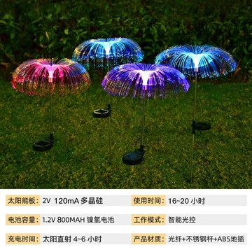 流星雨燈 流星燈 流星燈條 客製化戶外太陽能水母煙花燈庭院裝飾led七彩燈光纖燈流星雨氛圍節日燈『ZW3951』