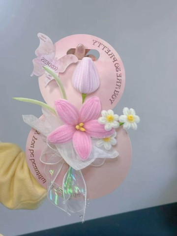 扭一扭💐 扭扭棒鬱金香卡花束diy材料包38婦女節手作自製女生手提卡片花 手作材料包 交換禮物 手作禮物