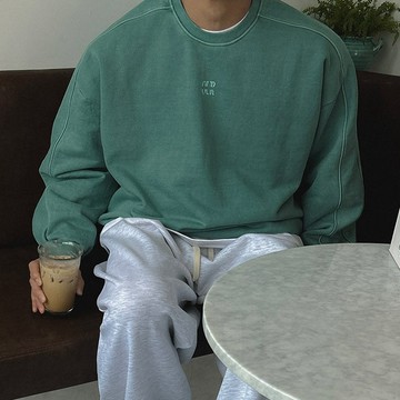 正韓復古水洗棉字母線條剪裁長袖衛衣 4色 YUPPIE 預購商品 0224