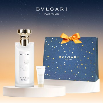 享禮袋包裝【BVLGARI 】寶格麗白茶中性淡香水75ML+白茶中性香氛身體乳7ML | 送禮首選