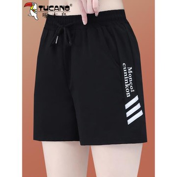 啄木鳥品牌運動短褲女2025新款高腰夏薄款寬松外穿休閑五分褲速干