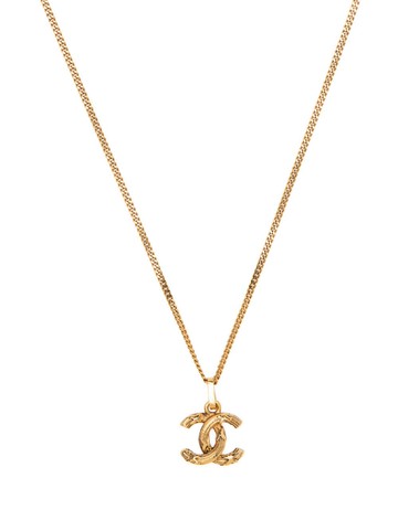 CHANEL Pre-Owned - 1980-1986 CC-pendant chain necklace - women - Gold Plated - One Size