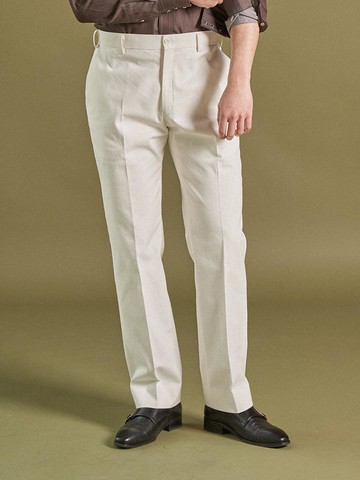 ALCPT004 Straight Fit Cotton Pants_white