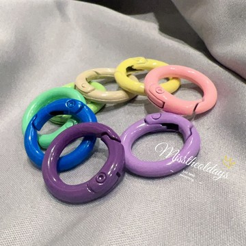 「周邊」 韓系彩虹色 內徑1.4cm佛牌 快拆扣 項鍊扣 佛牌鍊 佛牌扣 內凹扣 DIY