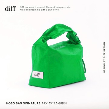 韓國 diff Hobo Bag Signature 流浪包 肩背包 托特包 green綠色_台灣唯一正版授權代理