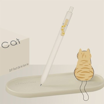 貓咪尾巴原子筆【4色可選】中性筆 黑筆 貓背影 貓尾巴 原子筆 速乾筆 快乾筆 精美盒裝 按壓式 貓尾巴筆夾 莫蘭迪色 中性原子筆