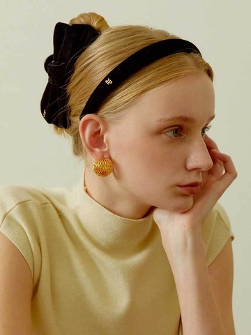 Velvet Gold-plated Logo Headband (JP-23-370HB)