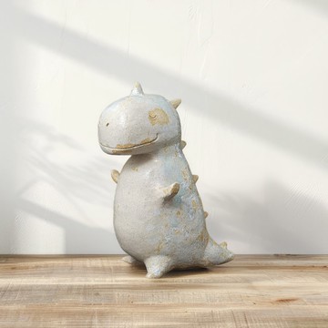 閉上眼快樂就已足夠 恐龍陶瓷雕塑 美國雕塑土手捏擺飾-僅此一件