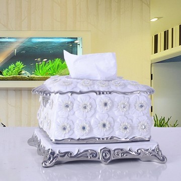 現代歐式創意時尚陶瓷紙巾盒高檔抽紙盒客廳餐廳家居裝飾奢華擺件