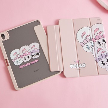 艾絲樂小兔萌萌探頭強悍磁吸iPad三折/Y折保護殼