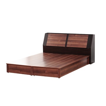 【久澤木柞】輕木多功能收納3.5尺單人二件組(床頭箱+床底)-胡桃色