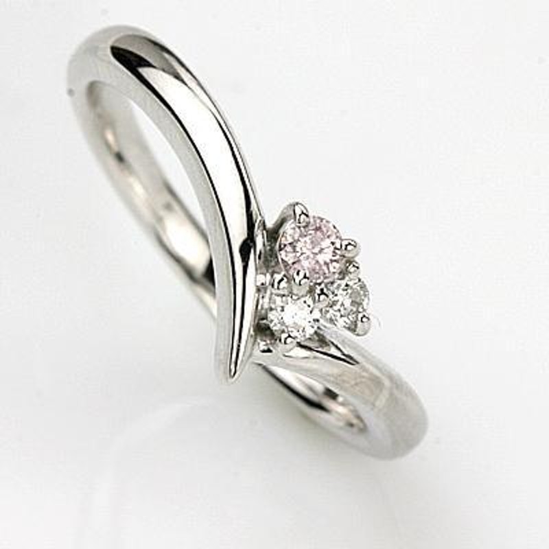 K18WG天然ピンクダイヤリング 0.05ｃｔ 0.06ｃｔ | LINEブランドカタログ