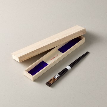 日本川上筷子 - 寄木黑檀木筷-中 - 禮盒裝(20.5cm)