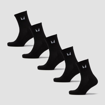 MP Unisex Crew Socks (5 Pack) - Black - UK 12-14