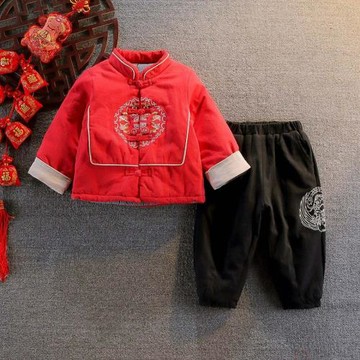 男童唐裝秋冬季小兒童漢服中國風嬰兒拜年抓周歲禮服男寶寶拜年服