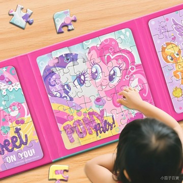 小馬寶莉磁力拚圖兒童3-6嵗進階拚圖女孩早敎益智安靜書磁吸玩具 19WJ
