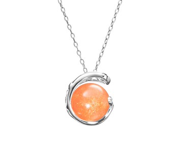 太陽石波浪項鍊 極簡清新鎖骨錬 純銀海浪造型吊墜 換季特賣