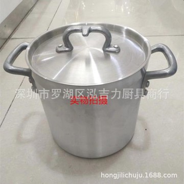 鋁湯鍋雙耳桶湯煲圓形桶米桶復合底配蓋可用電磁爐直徑36cm