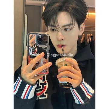 輕派曾舜晞同款鏡面小狗適用蘋果15promax手機殼iphone13新款16pro女12搞怪14明星卡通趣味潮超火11全包硬殼