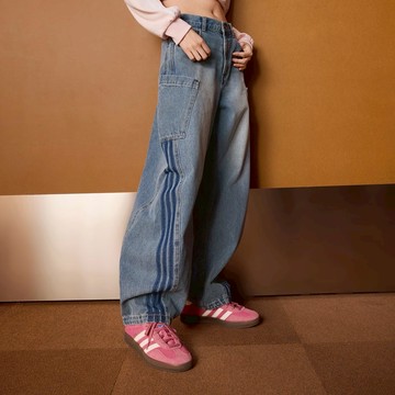 ADIDAS ORIGINALS 單寧牛仔褲 彎刀 寬鬆 繭型 大口袋 KR2628