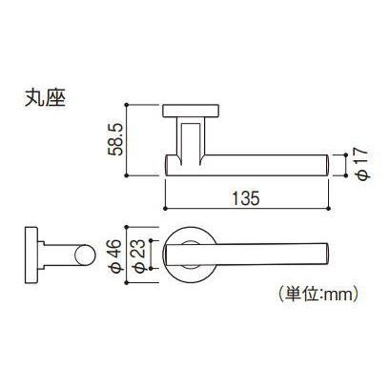 川口技研 レバーハンドル 艶消しブラック空錠 丸座 LVS-65A-1M-ZB LINEショッピング