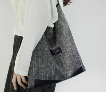 【簡墨】森系復古文青/拼接單肩布包