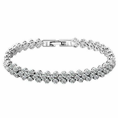 Holibanna Crystal Bracelet Statement Bangle Rhinestone Wristband Women Hand
