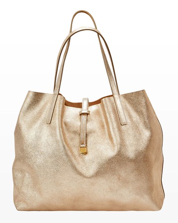 Luna Metallic Mixed Leather Reversible Tote Bag