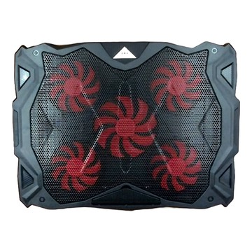 e-kit 逸奇 11cm紅光五風扇 酷涼筆電散熱墊 CKT-K11 USB供電  黑色 + 紅色  1個