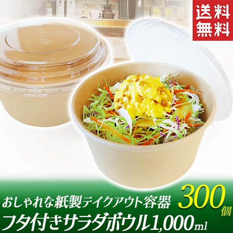 テイクアウト 容器 300個セット 蓋つき 使い捨て容器 フードパック サラダ 牛丼 エコ容器 カフェ 持ち帰り容器 通販 Lineポイント最大0 5 Get Lineショッピング