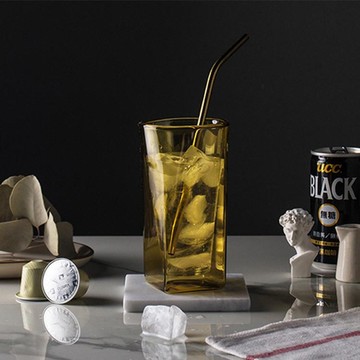 好玻 GOODGLAS SQUARE 雙層玻璃杯黃珀 240ml