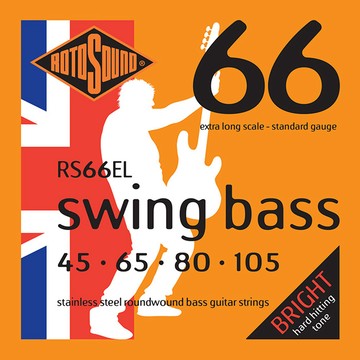 ROTOSOUND RS66EL 電貝斯弦｜45-105｜加長｜不鏽鋼纏繞｜英國製｜Bass Strings