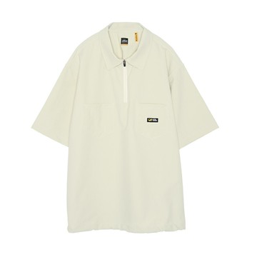 中性款 POLO 男女 短袖 尼龍 寬版 上衣 淺卡其 (561009)【5th STREET】【APP下單享4%回饋】治裝激推 聖誕禮物券 最高折700