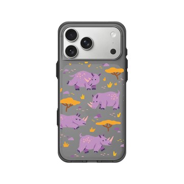iPhone 17 Pro Max Clear (相機按鈕) 酷墨灰 - RHINOSHIELD X Taipei Zoo - 白犀牛：插畫