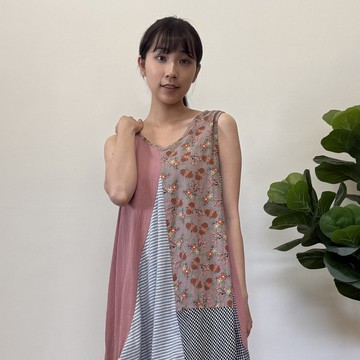 花漾拼接造型洋裝
