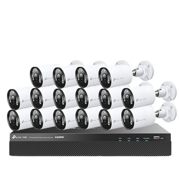 TP-Link 昌運監視器 組合 VIGI NVR2016H-16MP 16路 主機+VIGI C355 VIGI 5MP 戶外型全彩槍型網路監控攝影機*16