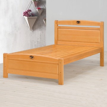 Boden-梅塔3.5尺單人原木色實木床架/床組