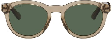 Gucci 棕色 Round-Frame 太阳镜