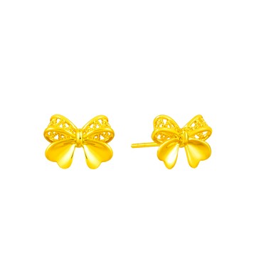 Just Gold 小蝴蝶結 黃金耳環 (網路限定)