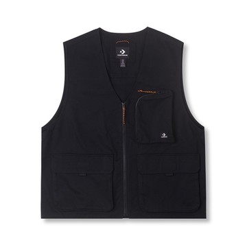 Converse 男 黑 工裝 穿搭 口袋 休閒 背心10026170-A02