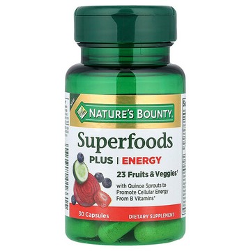 Nature's Bounty, Superfood + 能量，30 粒膠囊