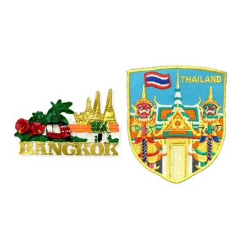 A-ONE 匯旺 泰國曼谷留言板磁力貼 + 泰國 玉佛寺 曼谷大皇宮 燙貼 Set 2件 聚酯纖維  7.5 x 6cm  1組